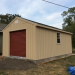 Muskego WI 12x20 Gable with Canyon Red roll up door